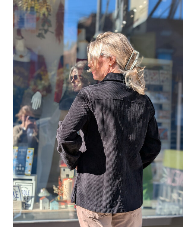 Orientique Corduroy Shacket - Black