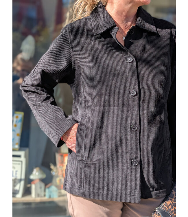Orientique Corduroy Shacket - Black