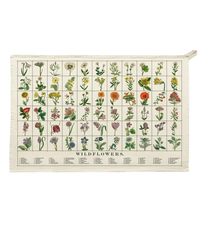 Roomytown UK Organic Cotton Tea Towel - Wildflowers