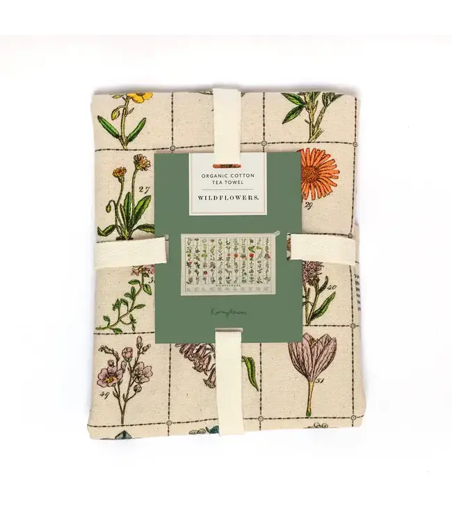Roomytown UK Organic Cotton Tea Towel - Wildflowers