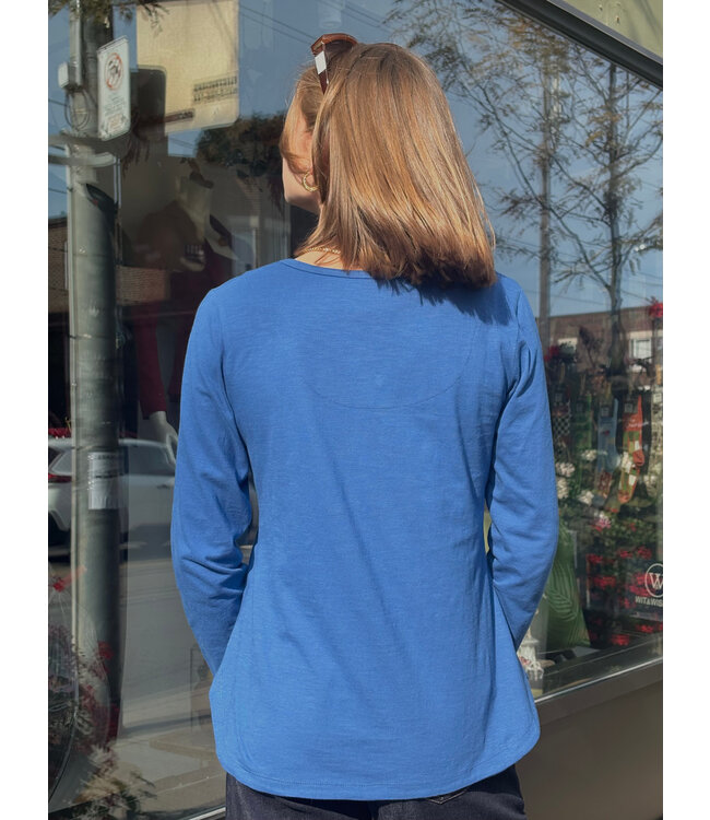 Orientique Essential Organic Cotton V-Neck - Blue