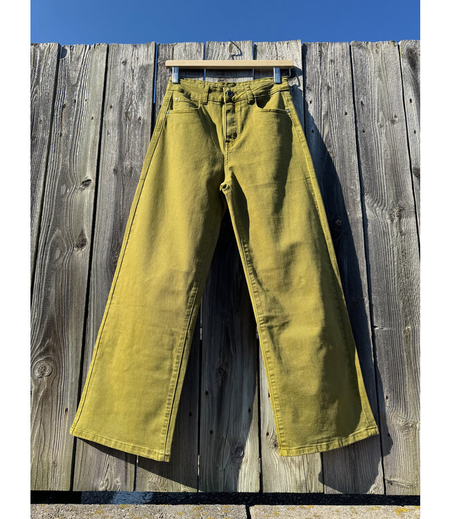 Wide Leg Jeans - Matcha