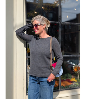 naif Bevi Paneled Sweater - Charcoal