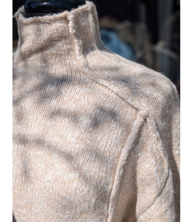 Lyla + Luxe Nellie Mock-Neck Sweater - Beige