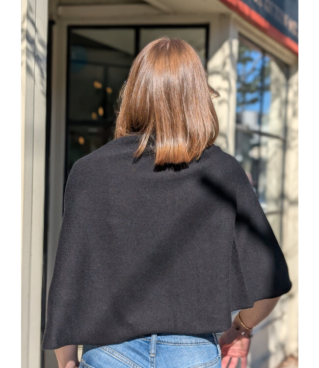 naif Carla Wool Poncho - Black