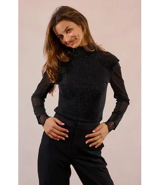 Molly Bracken Turtle Neck Sparkly w/ Lace - Back/Gold
