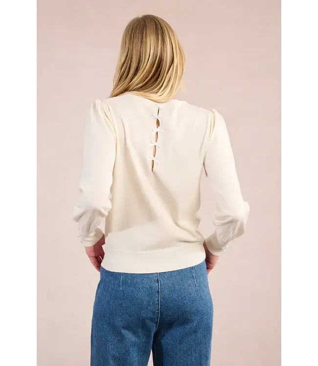 Molly Bracken Sweater w/ Bows - Ecru
