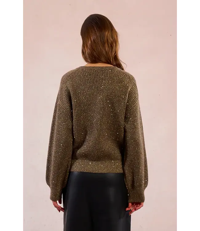 Molly Bracken Sweater w/ Sequins - Khaki