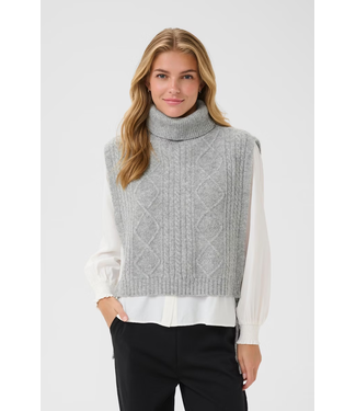 Cream CrFrina Knit Slipover - Grey Melange
