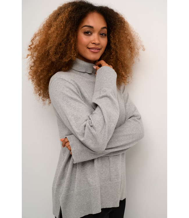 Cream CRAnva Turtleneck Sweater - Light Grey