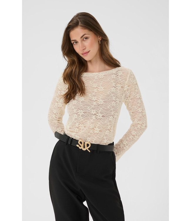 Cream CRInge Lace Blouse - Birch