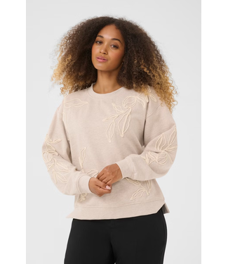 Cream CRLovisa Embroidered Sweater - Oat