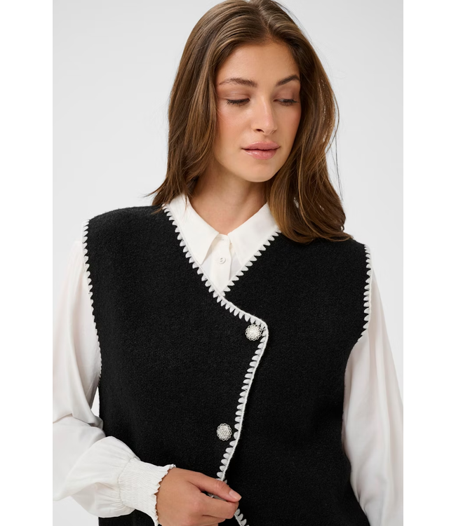 Cream CRTimmie Knit Vest - Black