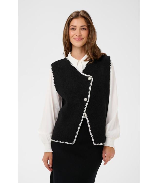 Cream CRTimmie Knit Vest - Black