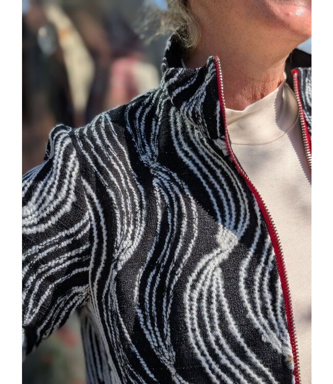 Funsport Embroidered Zip Jacket - Black/White