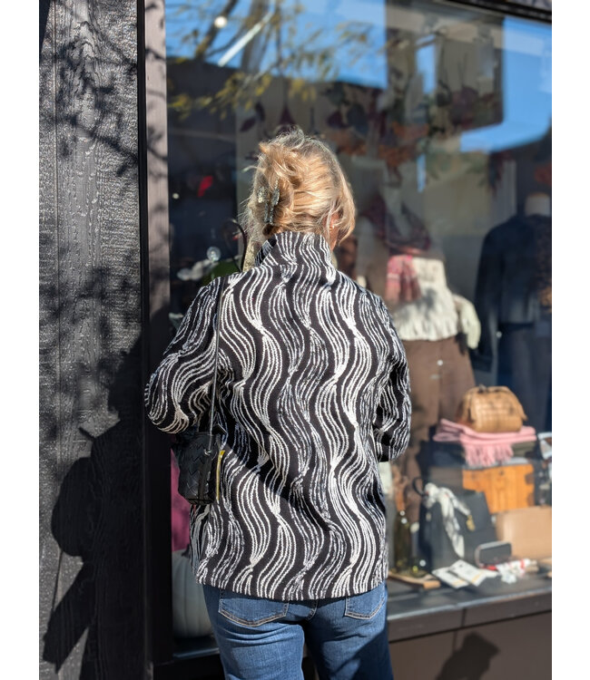 Funsport Embroidered Zip Jacket - Black/White