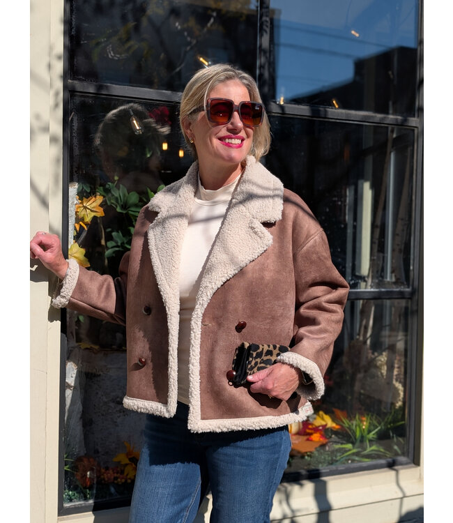 Molly Bracken Faux Suede Jacket - Marron