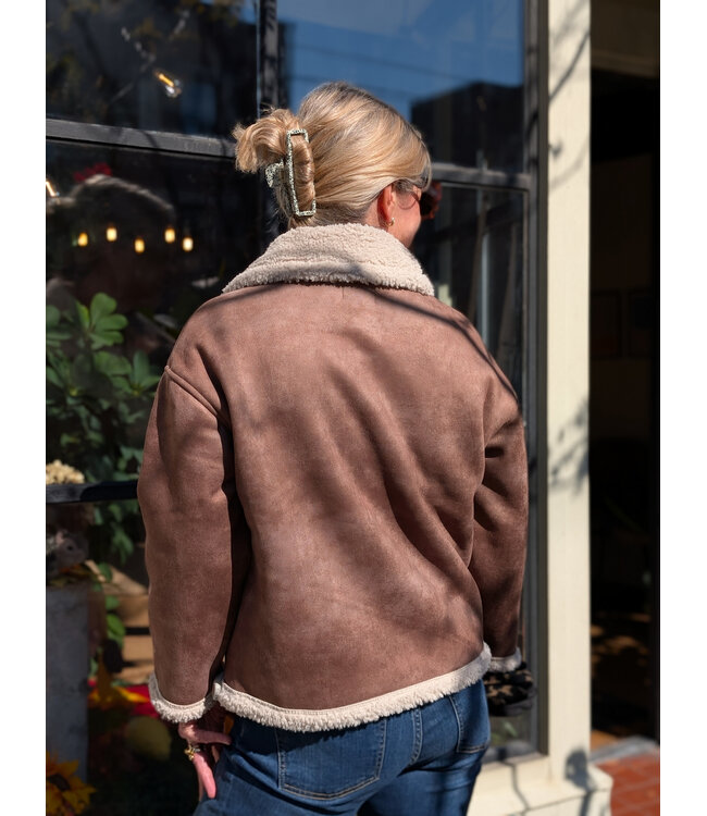 Molly Bracken Faux Suede Jacket - Marron