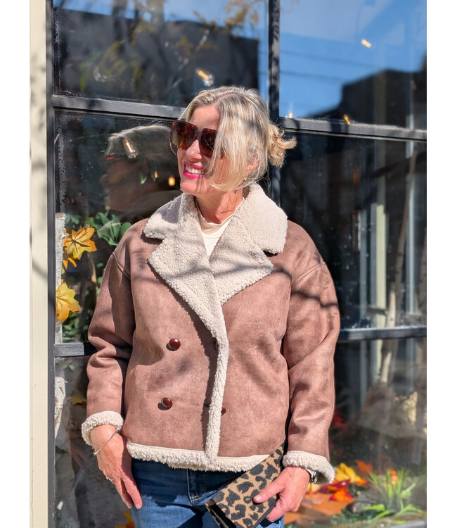 Molly Bracken Faux Suede Jacket - Marron