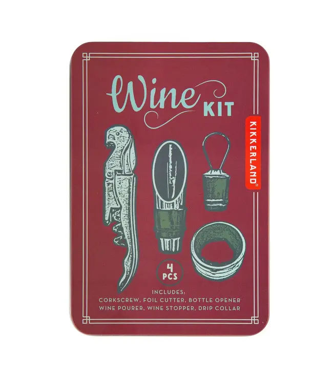 Kikkerland Design Inc. 4 Piece Wine Kit