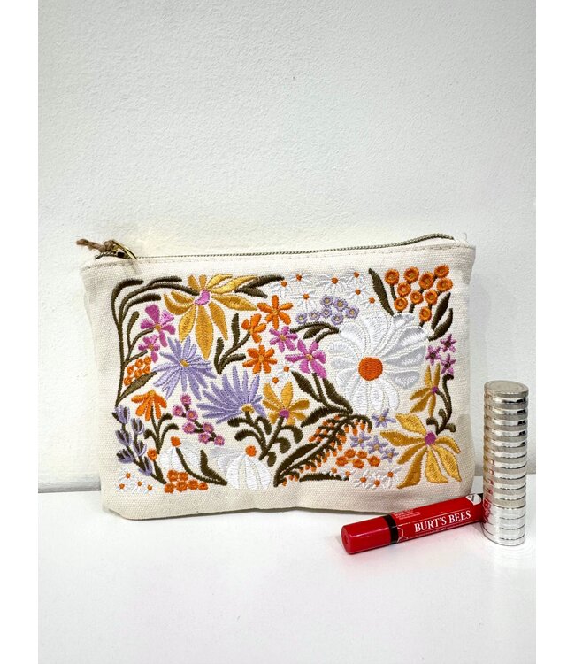 Wildflowers Embroidered Pouch