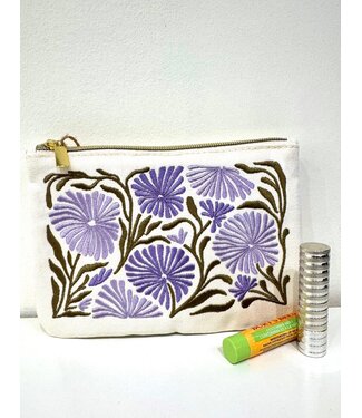 Allium Embroidered Pouch