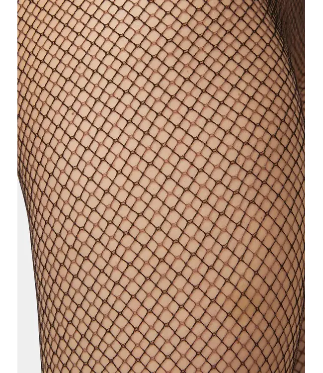 Hue Two-Tone Fishnet Tights - Black/Chocolate
