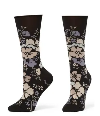 Hue Jeans Socks - Black Floral