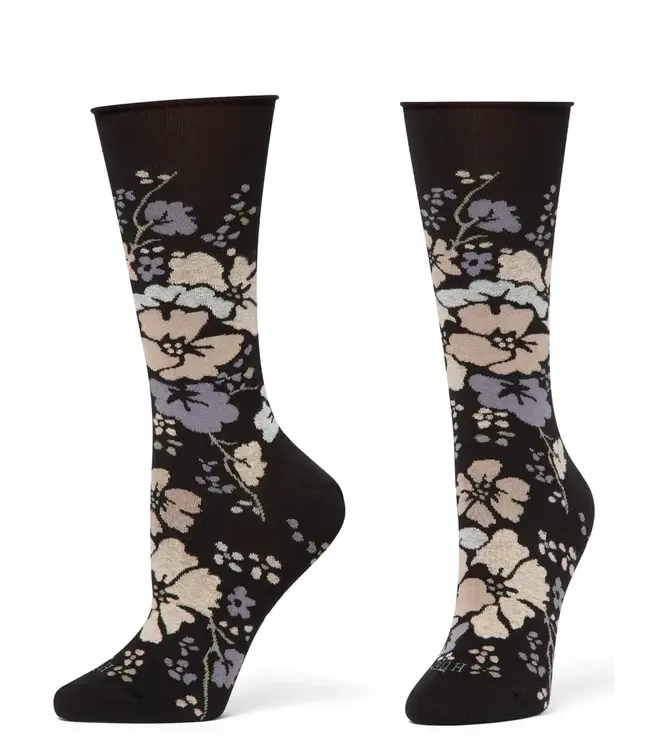 Hue Jeans Socks - Black Floral