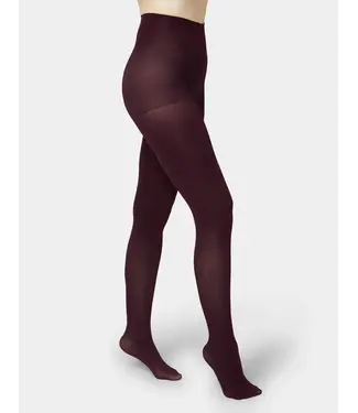 Hue Super Opaque Smooth Control Tights - Black Cherry