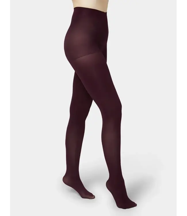 Hue Super Opaque Smooth Control Tights - Black Cherry