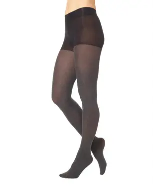 Hue Super Opaque Smooth Control Tights - Graphite Heather