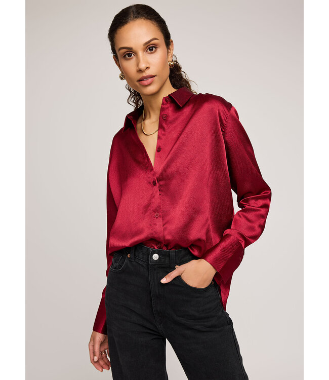 Gentle Fawn Simone Silky Button Down - Crimson