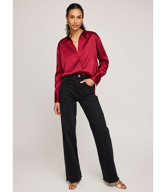 Gentle Fawn Simone Silky Button Down - Crimson