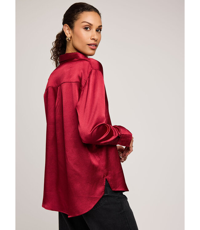 Gentle Fawn Simone Silky Button Down - Crimson