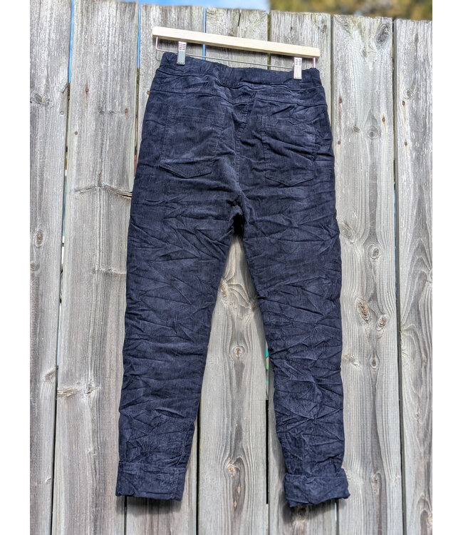 Made in Italy Cord Crinkled Joggers - Navy