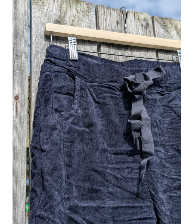 Made in Italy Cord Crinkled Joggers - Navy