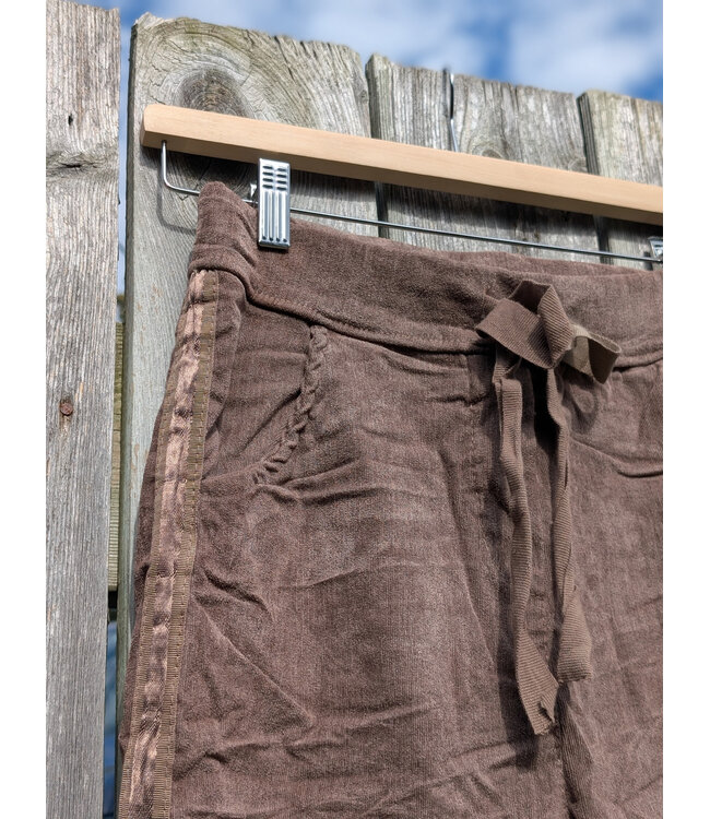 Made in Italy Cord Crinkle Joggers Tuxedo - Taupe