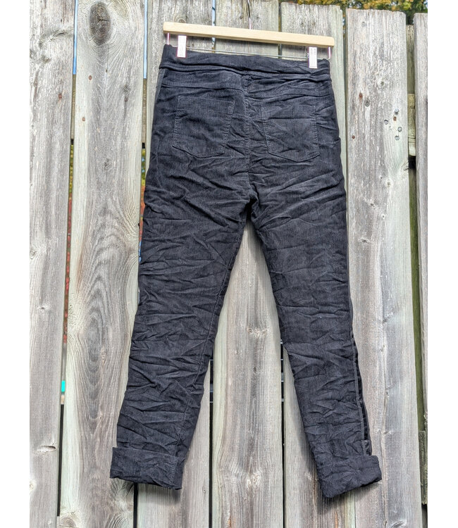 Made in Italy Cord Crinkle Joggers Tuxedo - Black