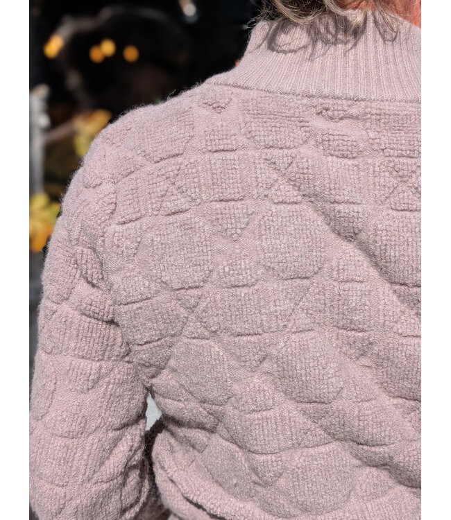 Apricot Ribbed Zip Up Cardigan - Brown