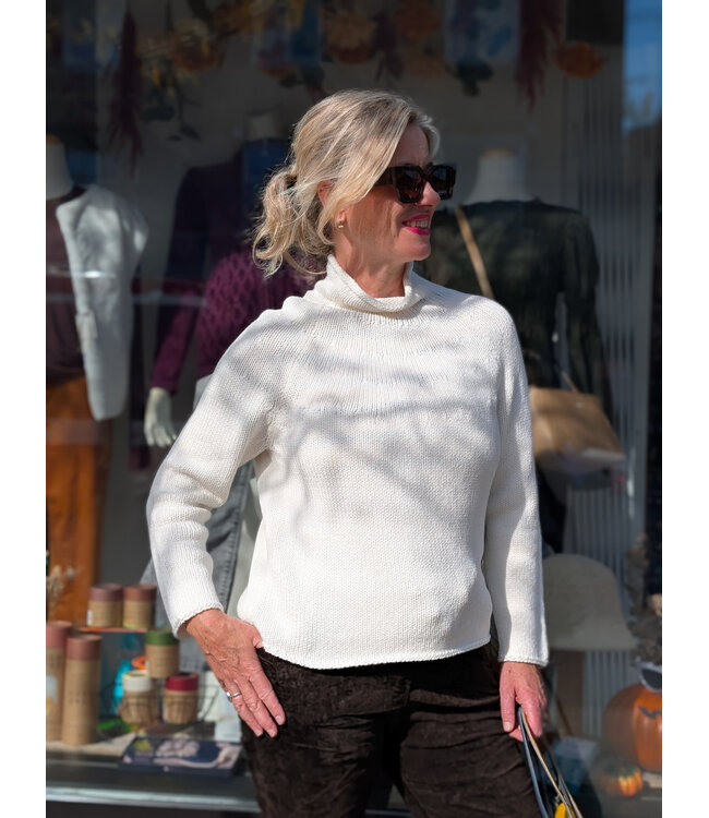 naif Amaris Mock Neck Sweater - White