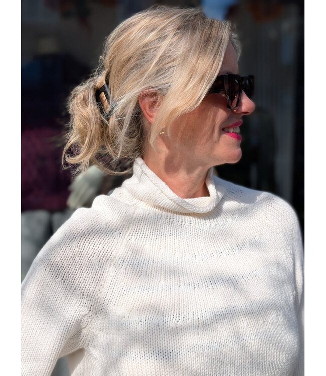 naif Amaris Mock Neck Sweater - White