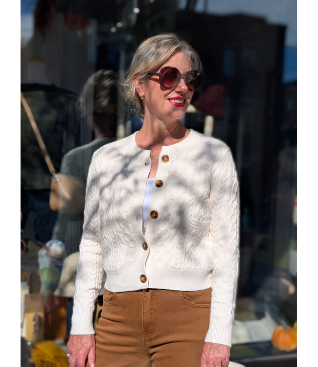 Cable Knit Cardigan - Vanilla