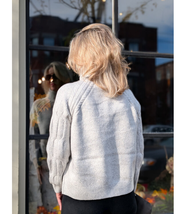 Apricot Melange Roll Neck Jumper - Grey