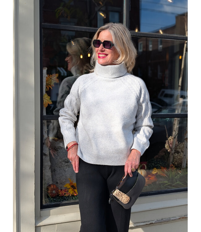 Apricot Melange Roll Neck Jumper - Grey