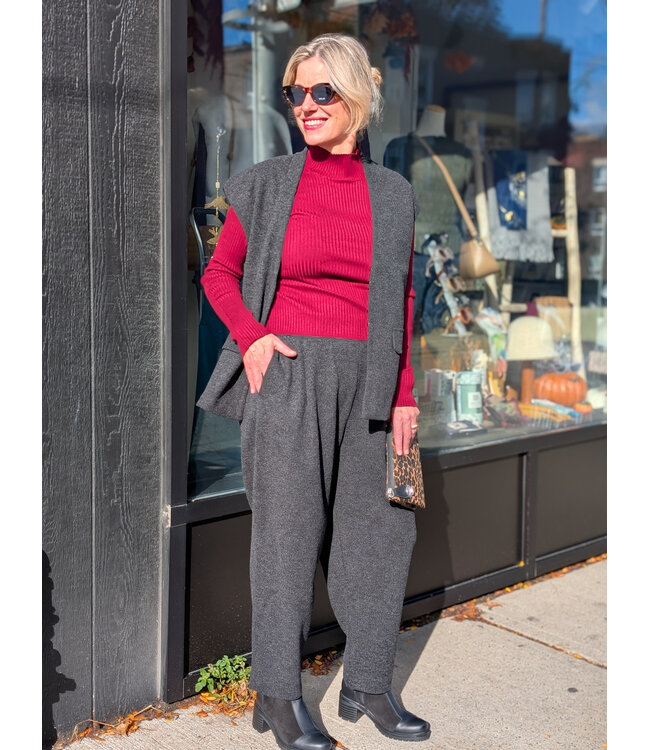 Fransa Pull-on Trousers - Charcoal