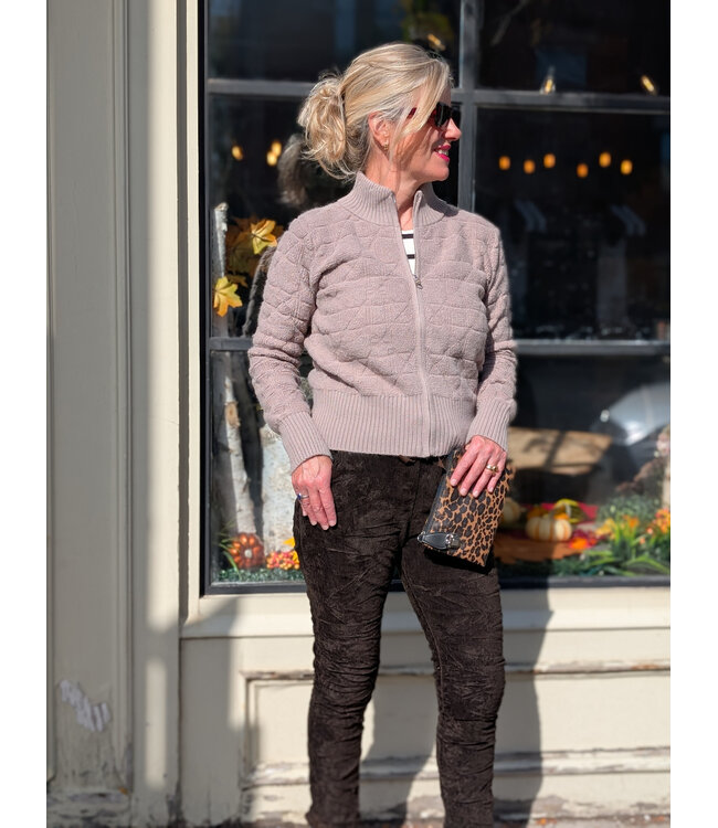 Made in Italy Cord Crinkled Joggers -  Chocolate