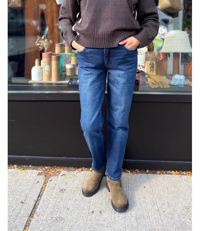 KUT Jeans Reese High Rise Fab Ab Ankle Straight - Attain w/Dark Wash