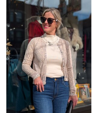 Point Zero Leopard Print Cardigan - Camo