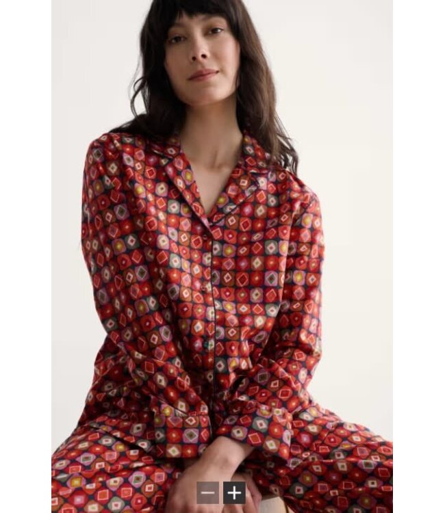 Seasalt Cornwall Organic Cotton Viewpoint Pajamas Set - Printed Diamonds Mix